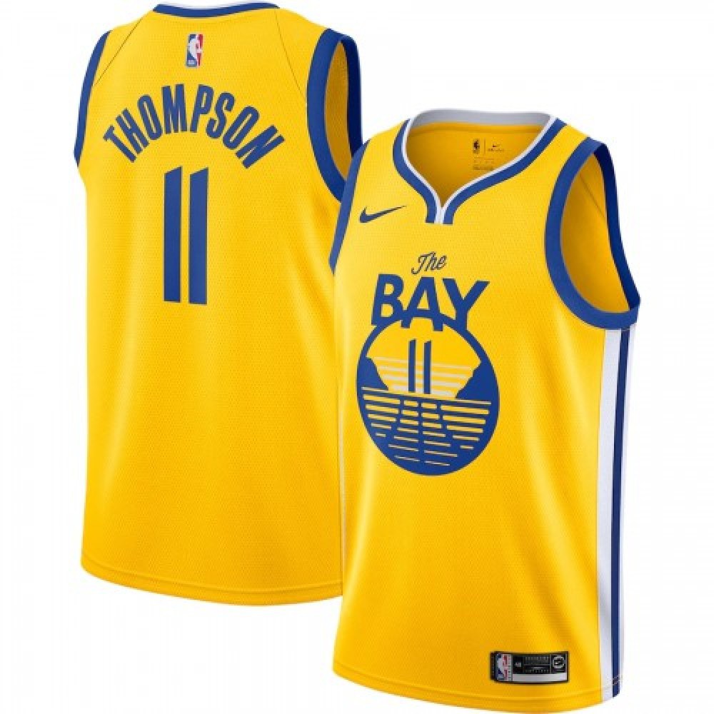 Men's Golden State Warriors Klay Thompson #11 Gold Finished Swingman Jersey - Statement Edition-Pro Kit Vault | Brand New 26/27 Sports Jerseys